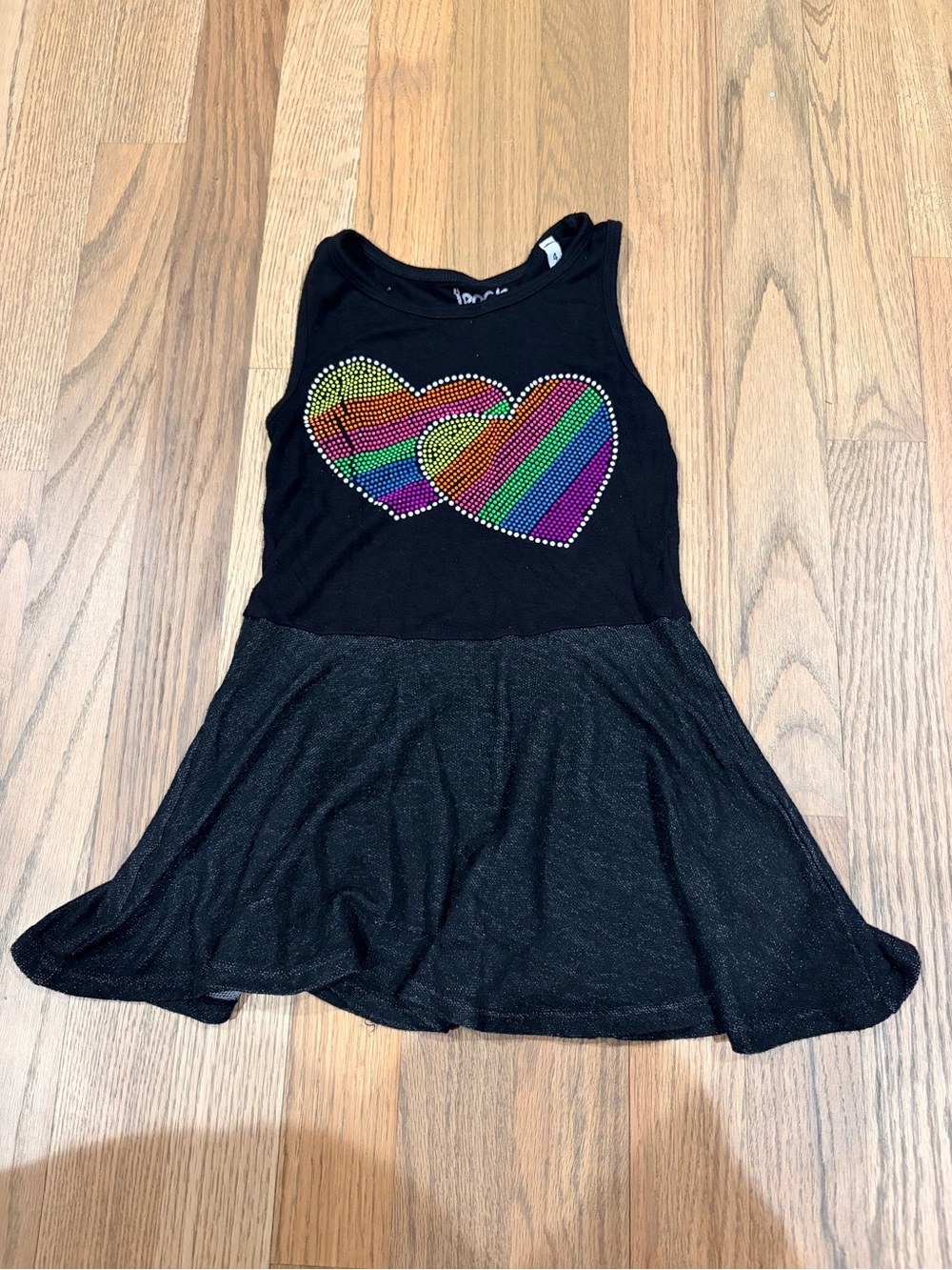 Denny’s Rock Candy little girl neon rhinestone heart dress